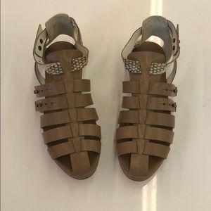 Freda Salvador Snakeprint Beige Caged Sandal